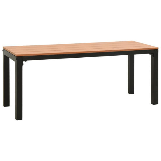 Banc de jardin 110 cm acier et wpc marron et noir