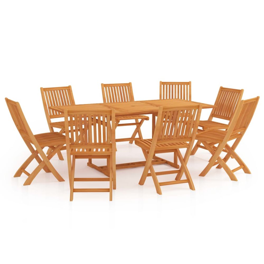 Ensemble à manger de jardin 9 pcs bois de teck massif