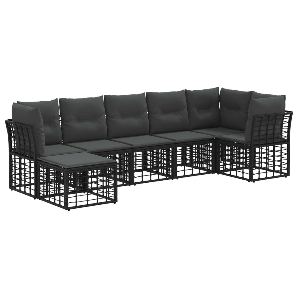 Ensemble de canapés d'extérieur noir polyester