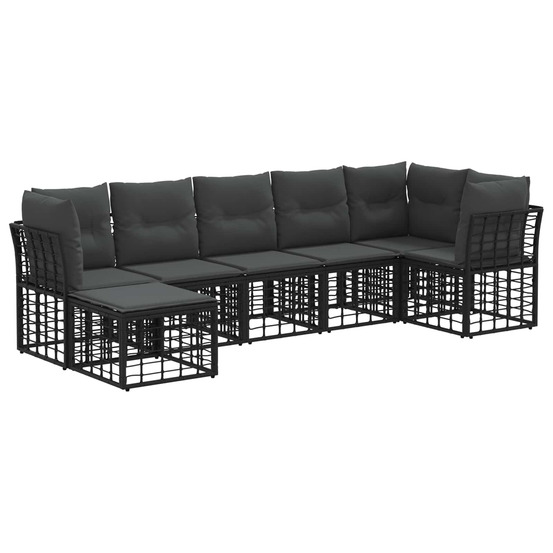 Ensemble de canapés d'extérieur noir polyester