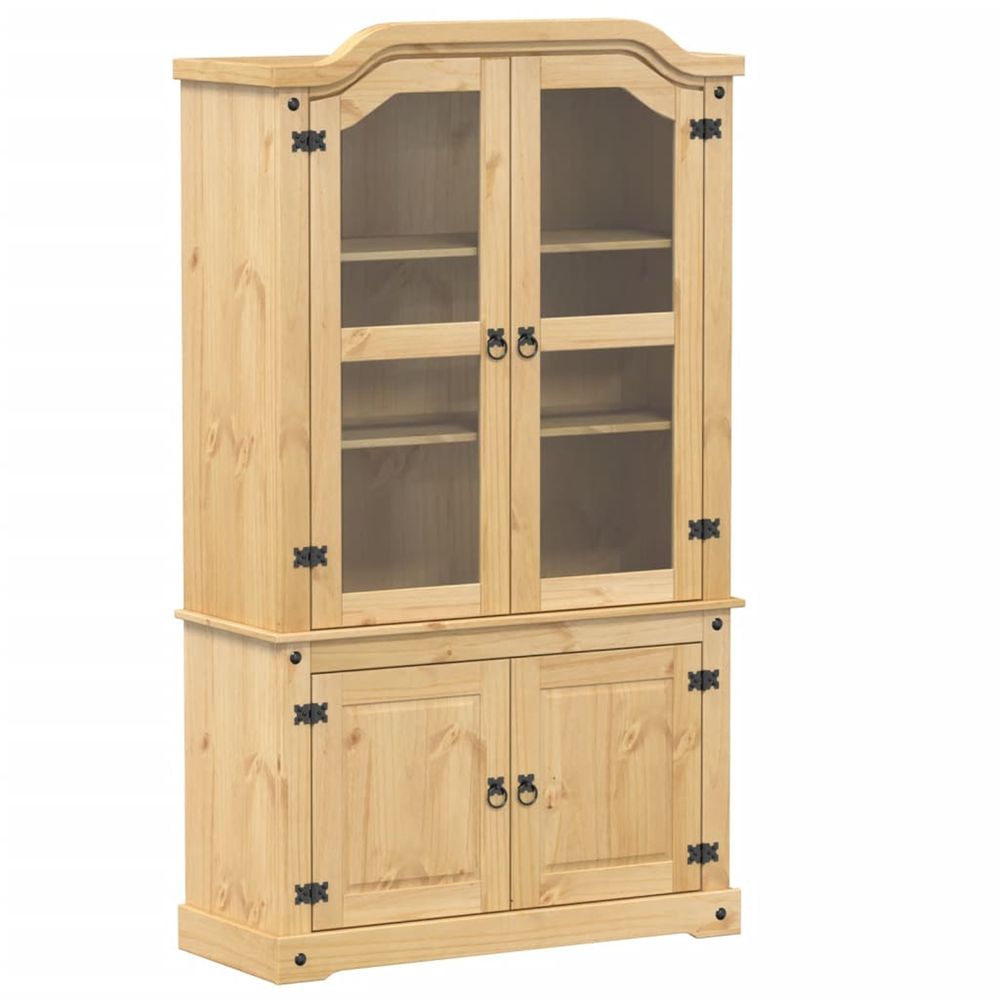 Vitrine en verre corona 103,5x42x180 cm bois de pin massif