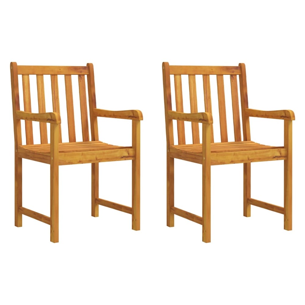 Chaises de jardin lot de 2 bois d'acacia solide