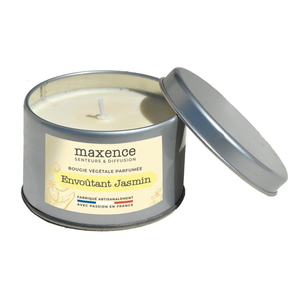 Bougie parfumée cire végétale de soja - envoûtant jasmin - 190g