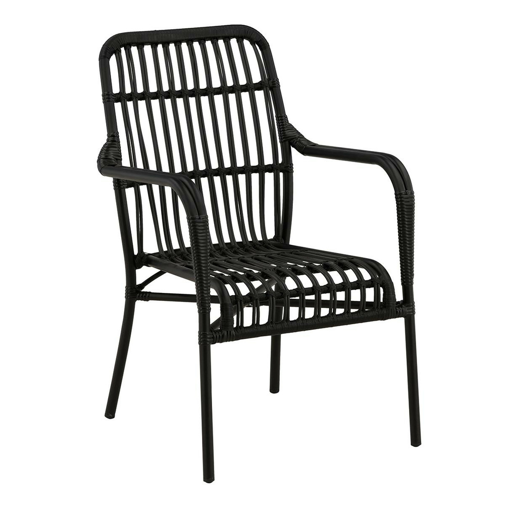Chaise de jardin en rotin rizal 90cm noir