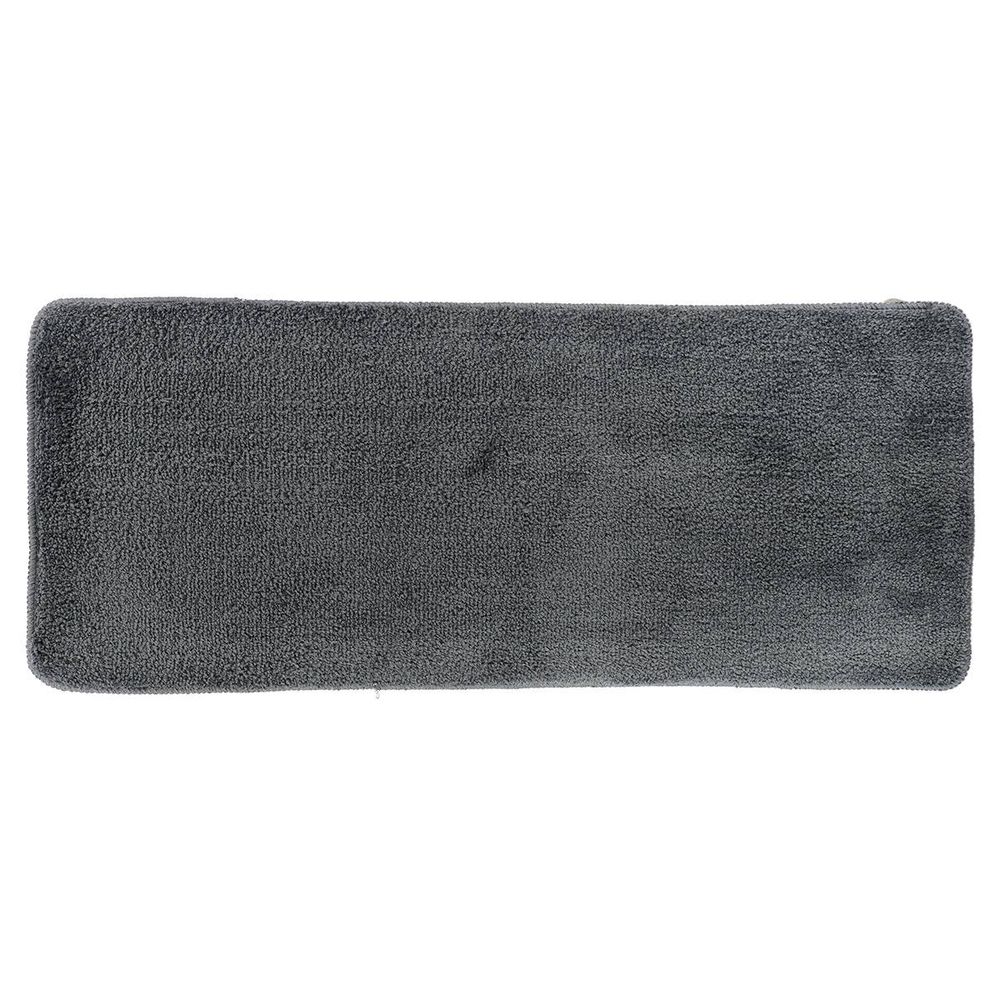 Tapis microfibre double vasque 50x120 cm dessous latex - gris fonce