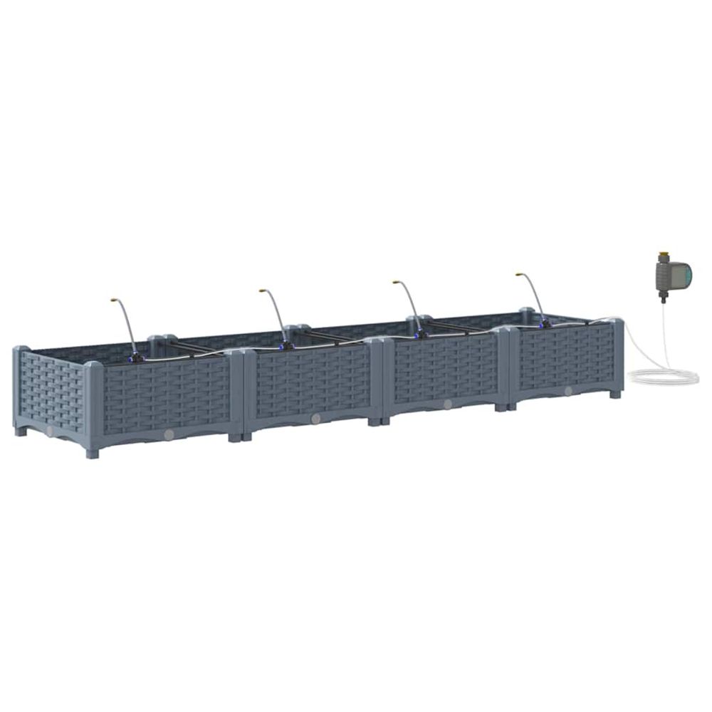 Cache-pot de jardin 4 pc gris clair 160 x 40 x 22 cm pp