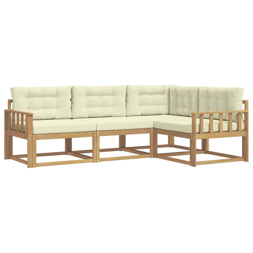 Ensemble de canapés d'extérieur 3 pc blanc et crème polyester