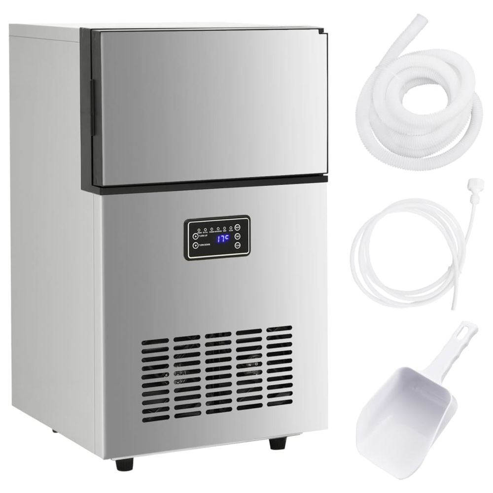 Appareil à glaçons argenté 45 kg / 24 h