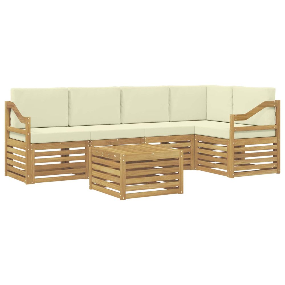 Ensemble de canapés d'extérieur 6 pc blanc et crème polyester