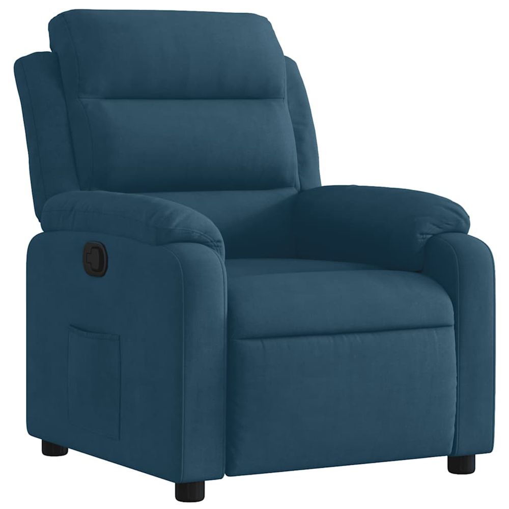 Fauteuil inclinable bleu velours
