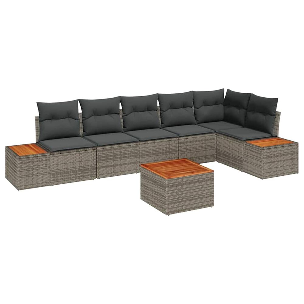Ensemble de canapé de jardin 6 pc 6-nombre de places gris