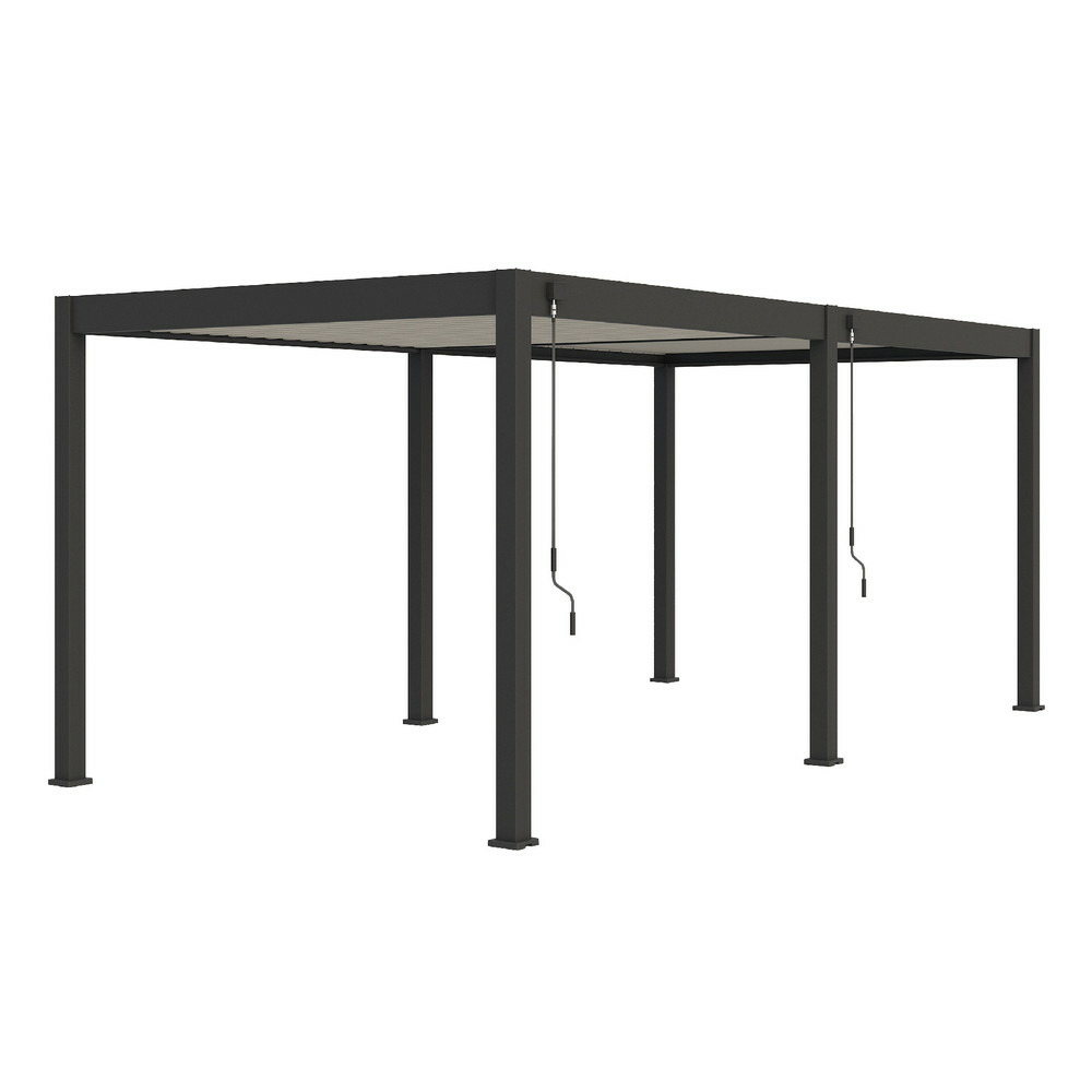 Pergola bioclimatique autoportante bicolore - 300 x 600 x h. 258 cm