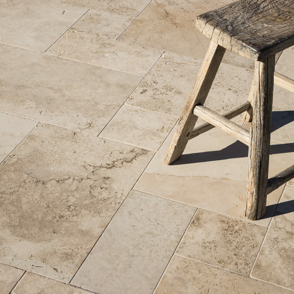 Carrelage travertin beige nuancé opus 4 x1,2 cm - intérieur et extérieur (lot de 1,48 m² soit 2 paquets) - ro'ma nature