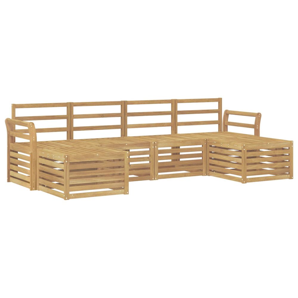 Ensemble de canapés d'extérieur 6 pc blanc bois d'acacia massif