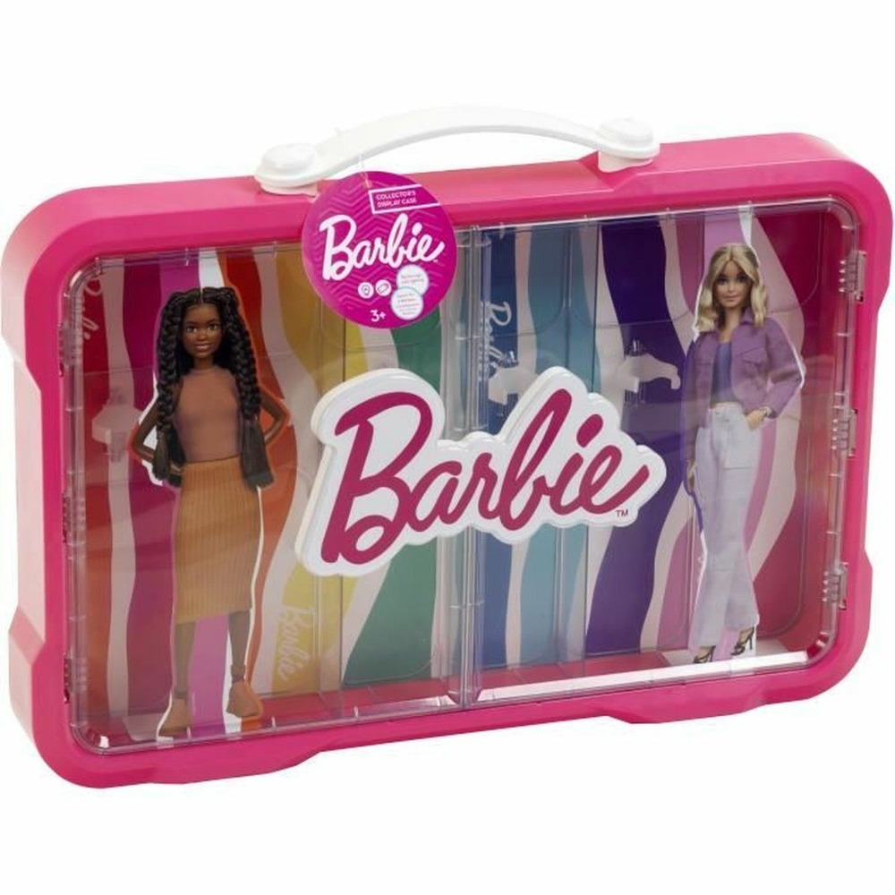 Mallette vitrine barbie pour 6 poupées avec fermoir lumineux