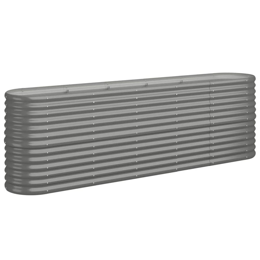Lit surélevé de jardin acier galvanisé 224x40x68 cm gris
