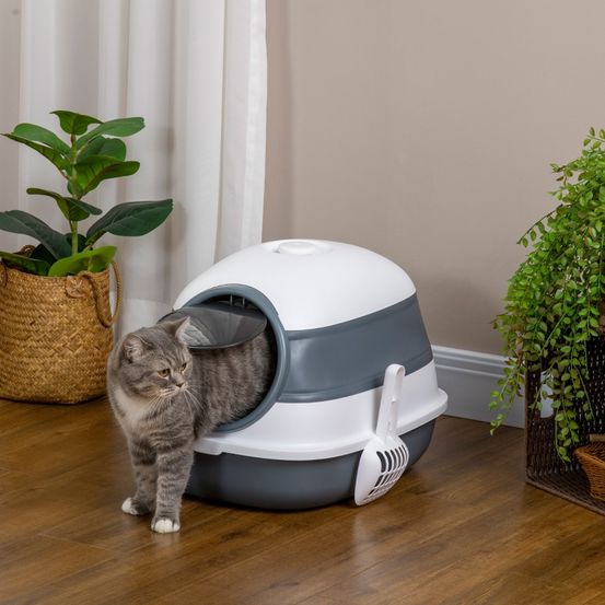 Maison de toilette chat plastique pliable anti-odeurs pelle 52x41x38cm