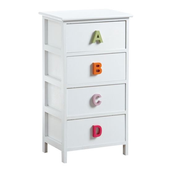 Commode chambre enfant alphabet 4 tiroirs 4 tiroirs