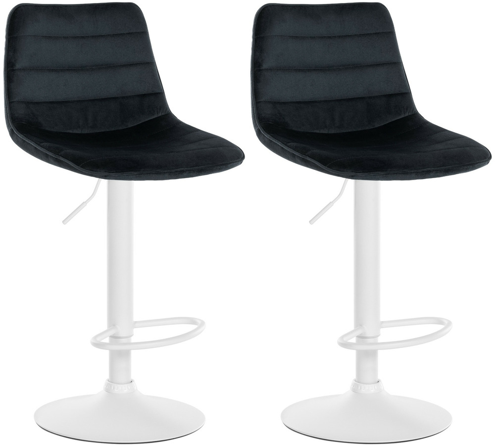 Lot de 2 tabourets de bar lex velours blanc