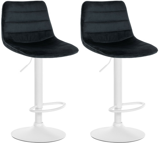 Lot de 2 tabourets de bar lex velours blanc