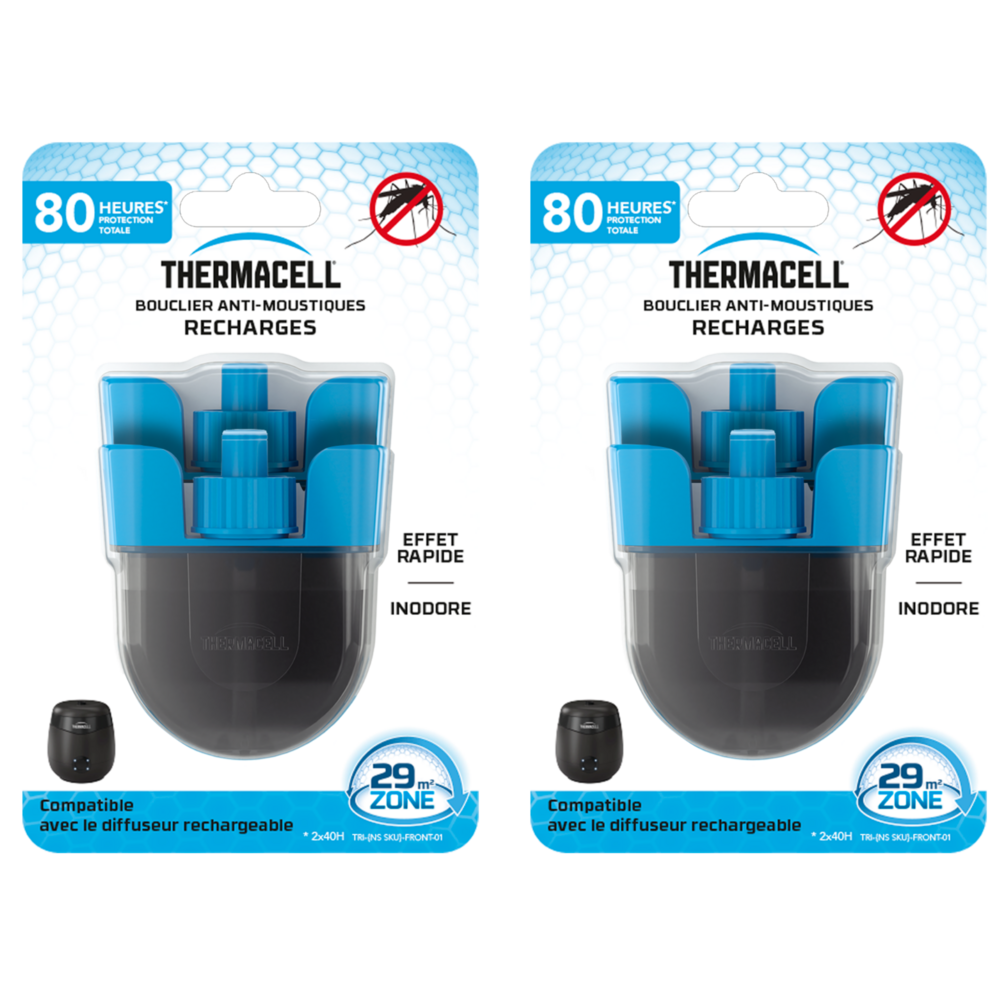 Thermacell recharge liquide anti-moustiques et moustiques tigres - protection efficace 29m² - compatible avec boucliers - durée 160h
