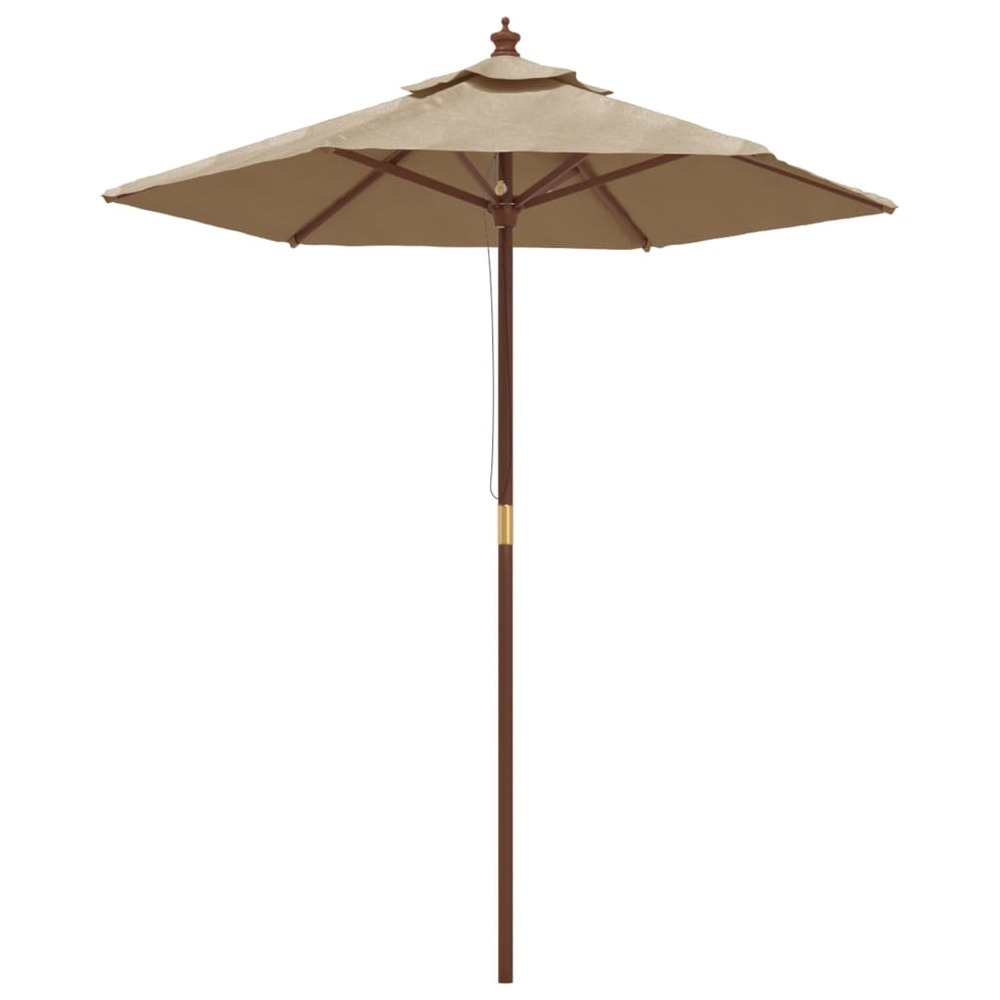 Parasol de jardin avec mât en bois taupe 196x231 cm