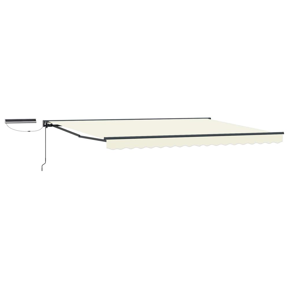 Auvent rétractable électrique crème et anthracite 4 × 3,5 m