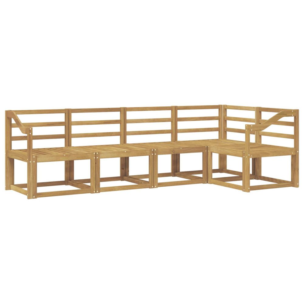 Ensemble de canapés d'extérieur 5 pc blanc bois d'acacia massif
