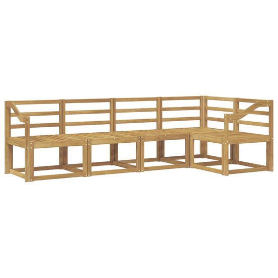 Ensemble de canapés d'extérieur 5 pc blanc bois d'acacia massif