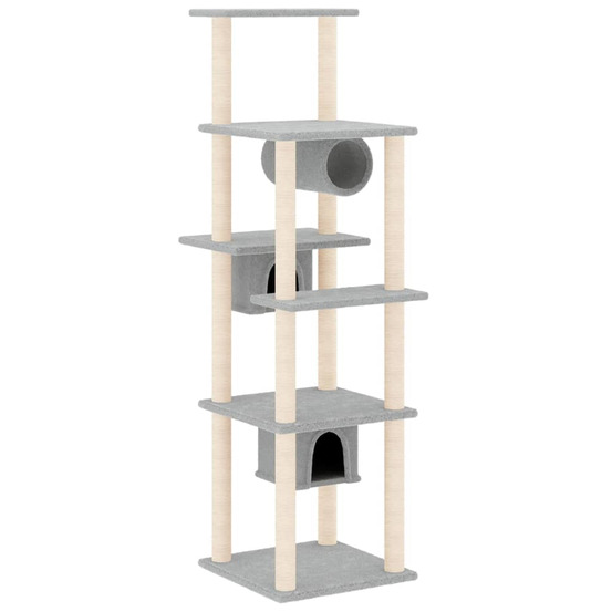 Arbre à chat avec griffoirs en sisal gris clair 169 cm
