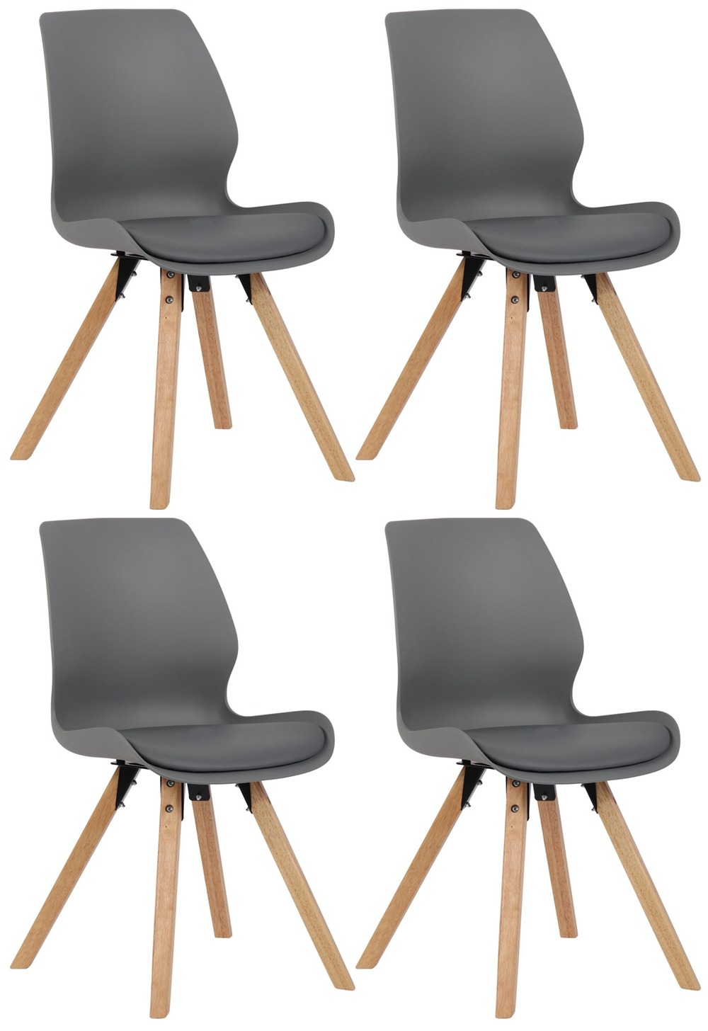 Lot de 4 chaises luna en plastique