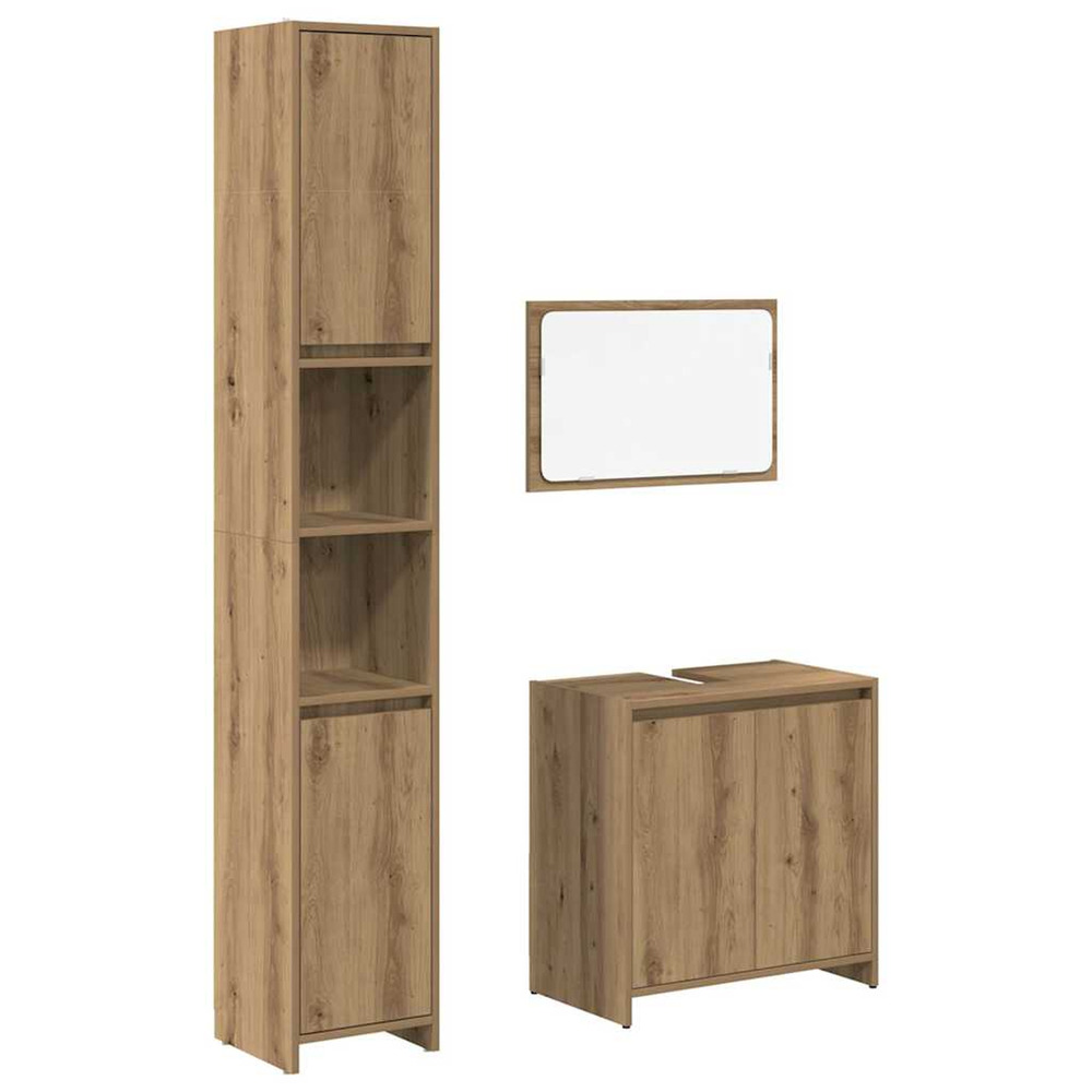 Ensemble de meubles salle de bain 3 pcs bois d'ingénierie