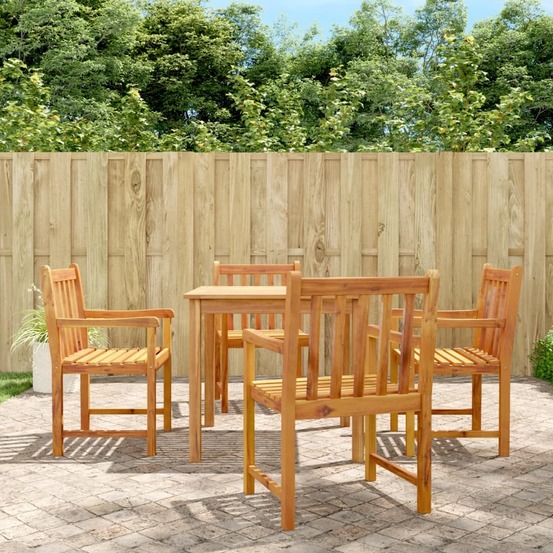 Ensemble à manger de jardin 5 pcs bois d'acacia solide