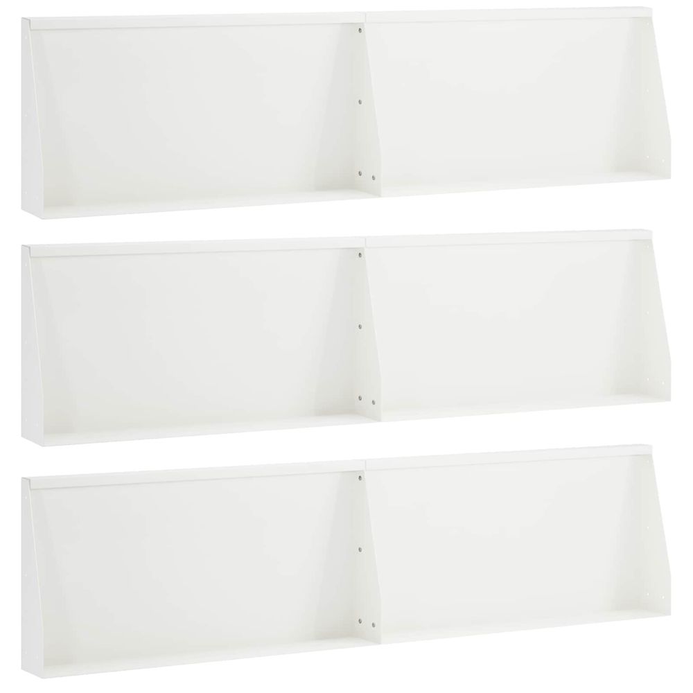 Mur de soutènement 6 pc 80 x 12 x 50 cm acier blanc