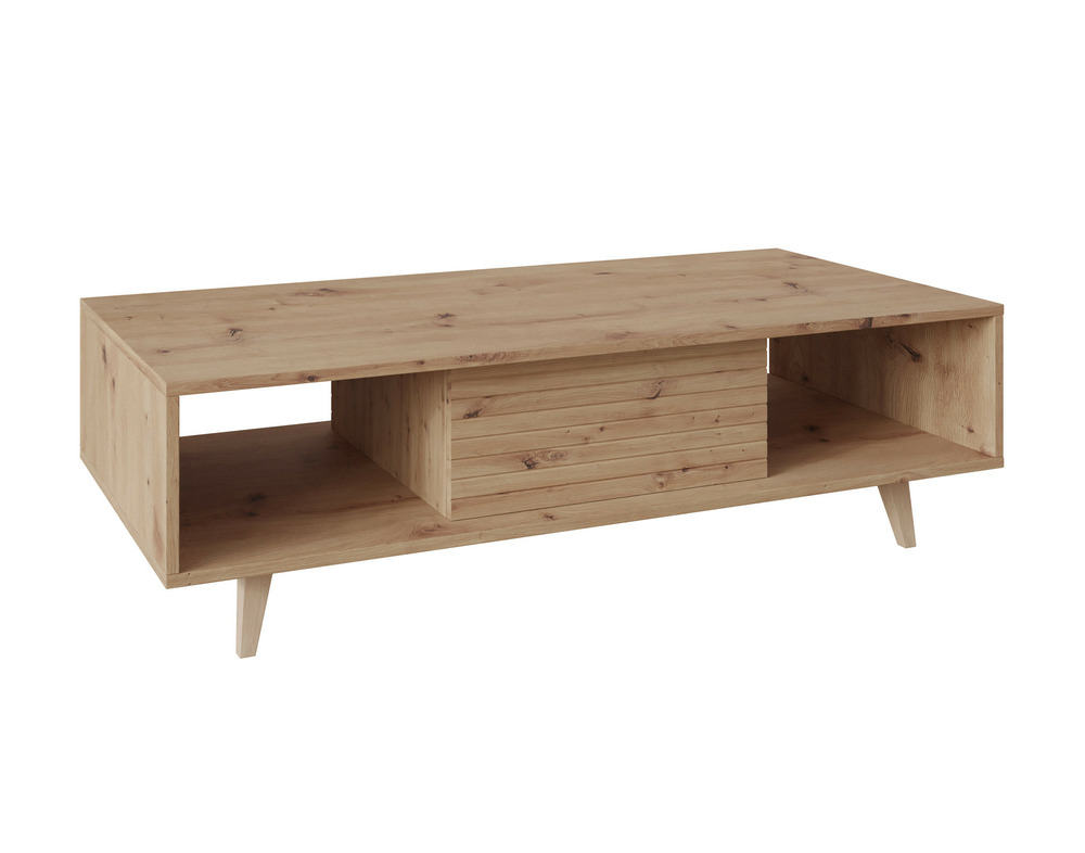 Diego - table basse - effet bois - 2 niches - 120 cm