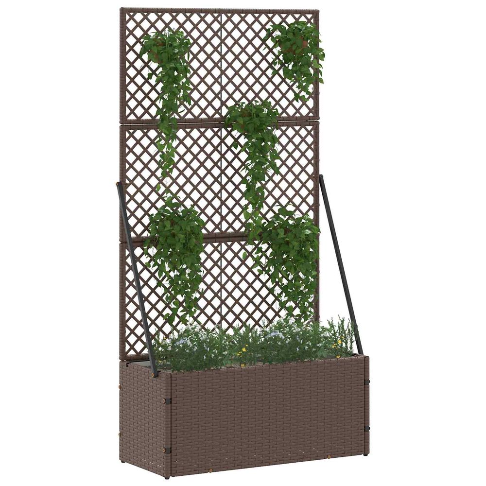 Garden trellis planter marron 70 x 30 x 135 cm métal