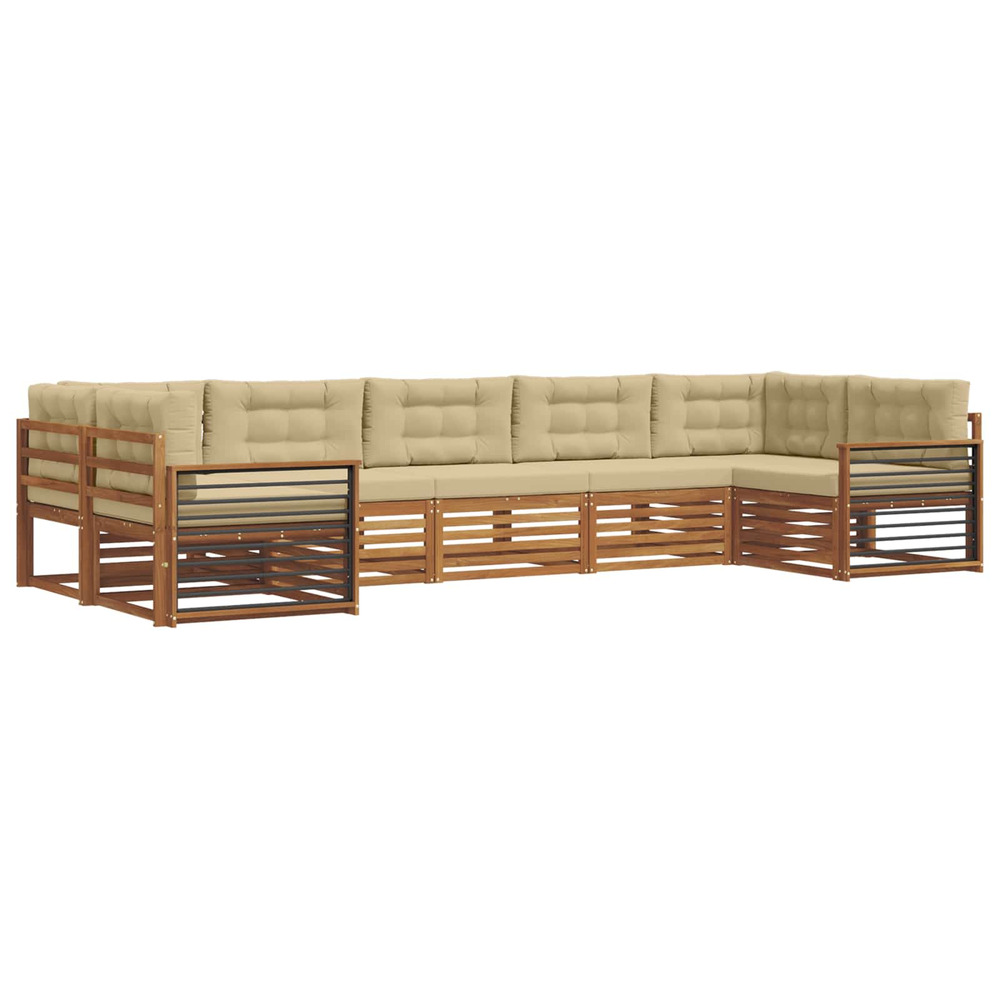 Ensemble de canapés d'extérieur 7 pcs naturel et beige