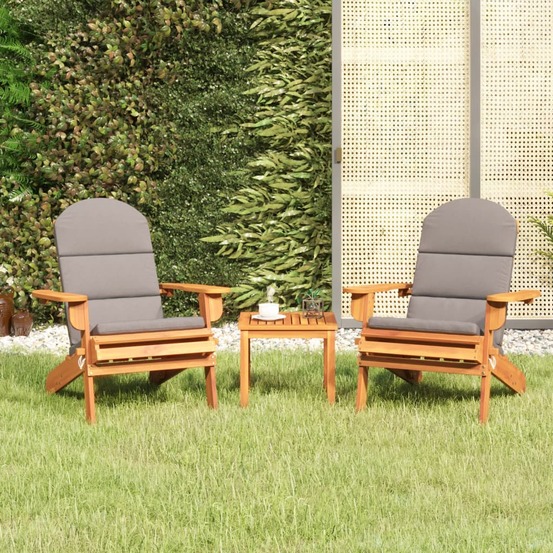 Ensemble de salon de jardin adirondack 3 pcs bois acacia solide