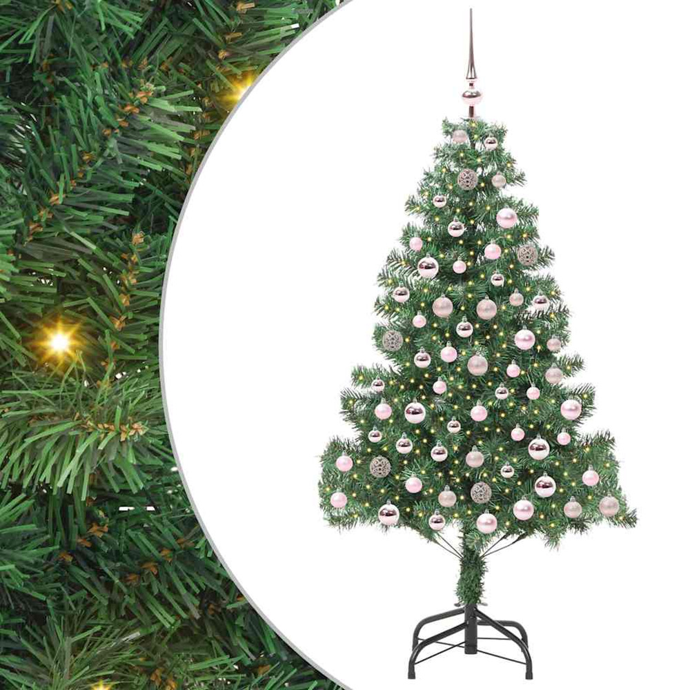 Sapin de noël avec 300 led avec support vert 210 cm pvc