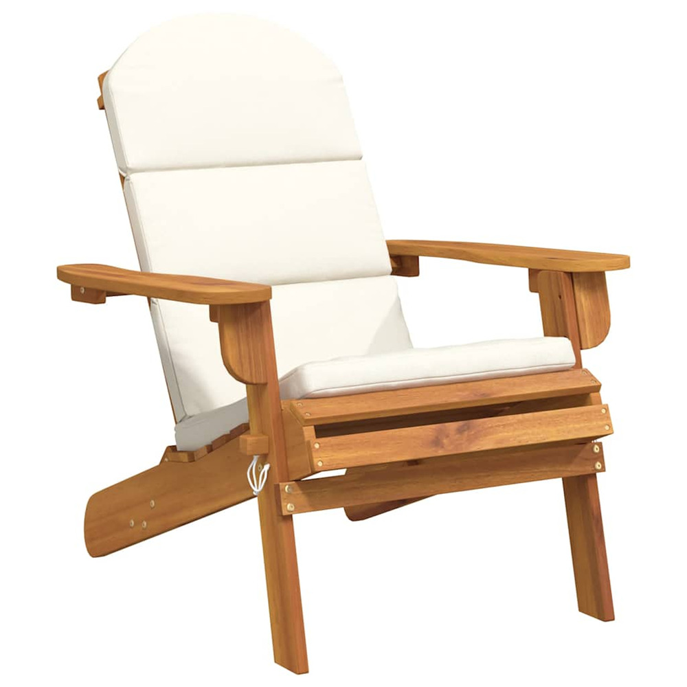 Chaise de jardin adirondack avec coussins bois massif d'acacia