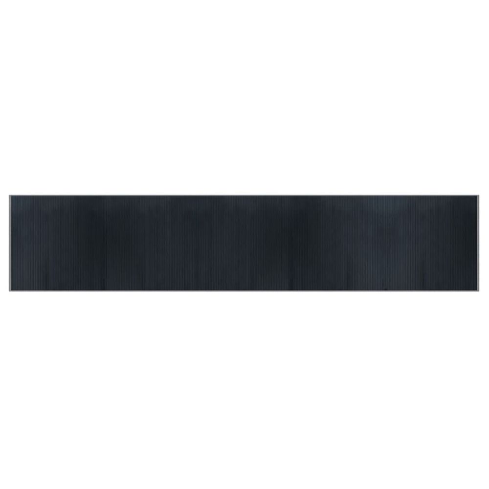Tapis rectangulaire gris 100x500 cm bambou