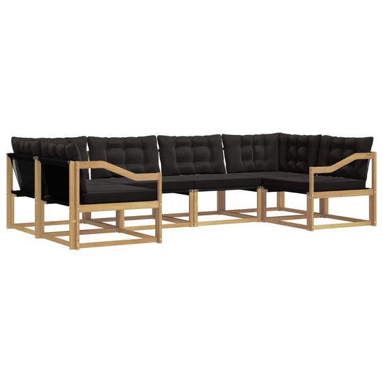 Ensemble de canapés d'extérieur 6 pc blanc et noir