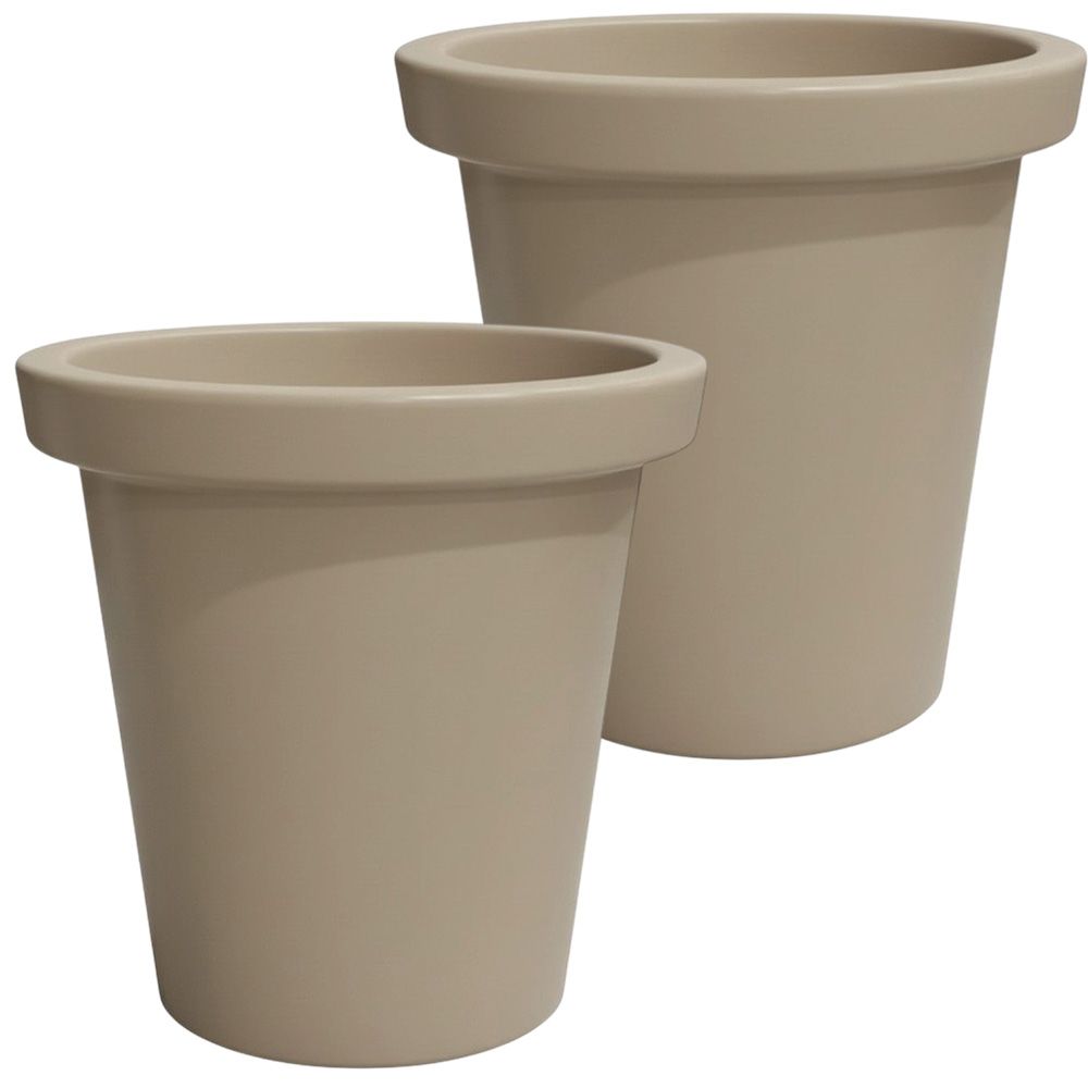 Pot de fleurs rond xxl delight 420l- lot de 2 - plast'up rotomoulage