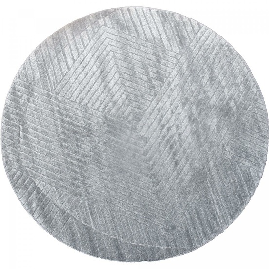 Très grans tapis rond de salon ø240cm lyn9 f gris, tapis rond ton sur ton moderne