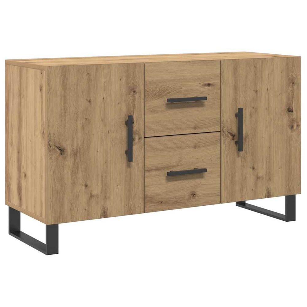 Buffet chêne artisanal 100x36x60 cm bois d'ingénierie