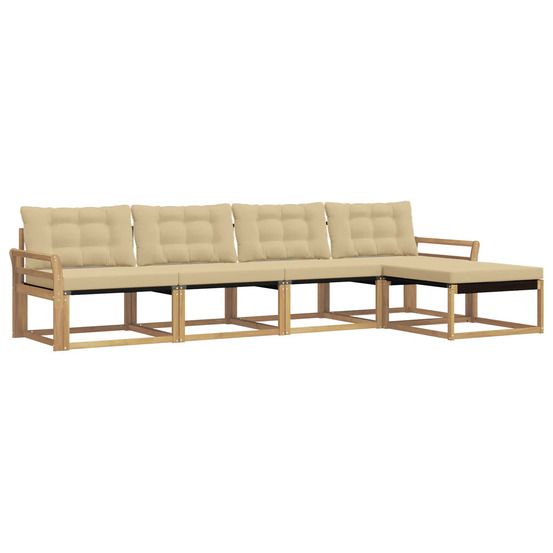 Ensemble de canapés d'extérieur 5 pc blanc et beige