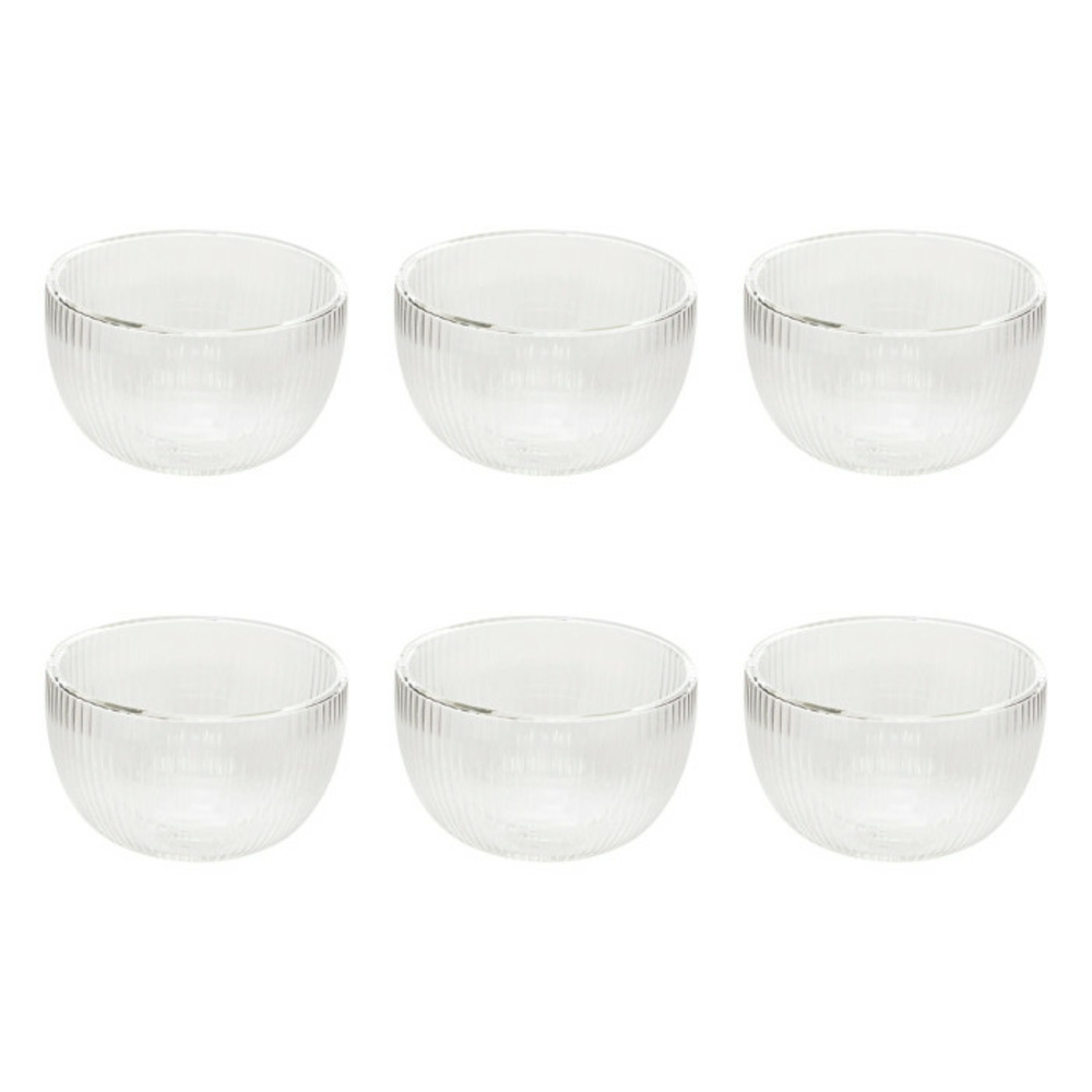 Lot de 6 bols striés cléa 50cl transparent