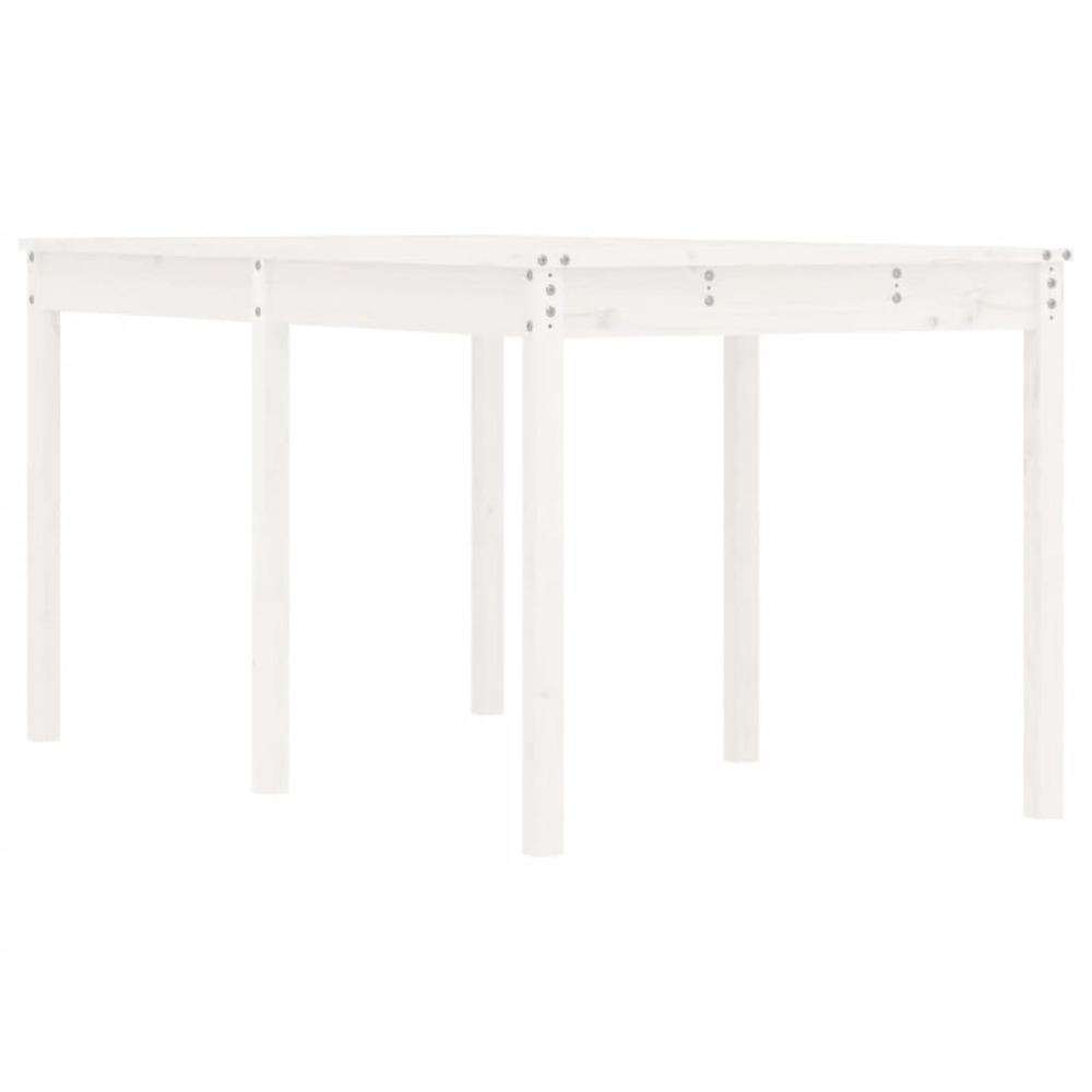 Table de jardin blanc 159,5x82,5x76 cm bois massif de pin