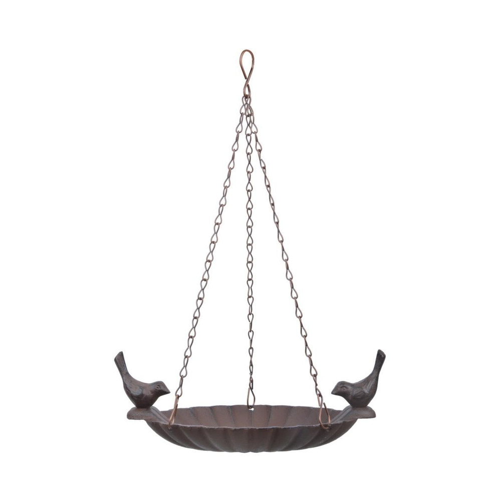 Mangeoire à oiseaux suspendu avec oiseau décoratif 2 oiseaux