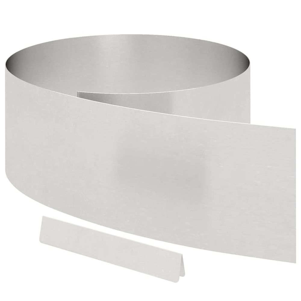 Bordure de pelouse 450 x 25 cm acier inoxydable argent